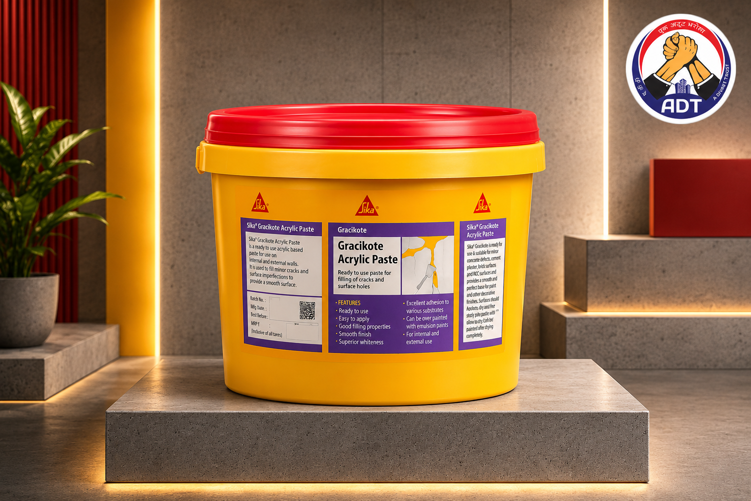 Sika Cracksil acrylic crack filler for plaster wall cracks on interior and exterior surfaces