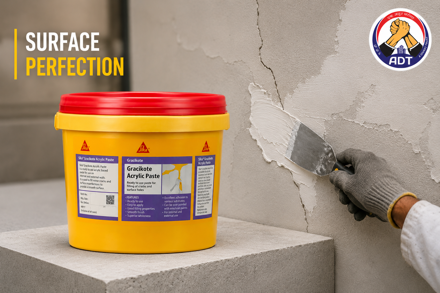 Sika Cracksil crack filler paste from Sika for lasting wall crack repair in India