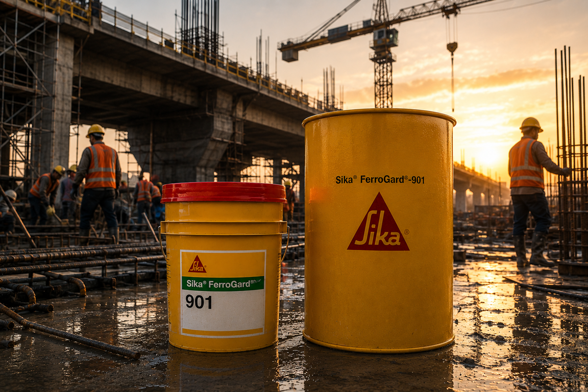 Sika Ferrogard-901 construction chemical — corrosion inhibitor admixture reinforced concrete durability marine coastal India