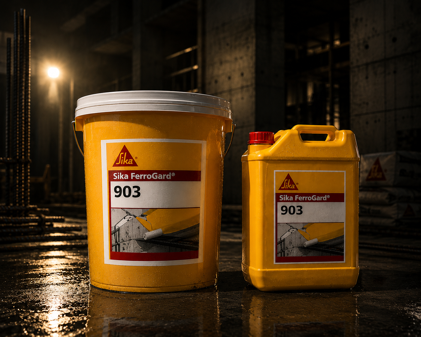 Sika Ferrogard-903 applied on existing concrete surface — migrating corrosion inhibitor penetrating to steel reinforcement India

