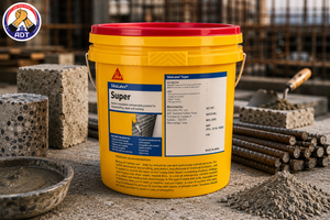 Sika Latex Super applied as bonding slurry coat on concrete substrate before plaster India