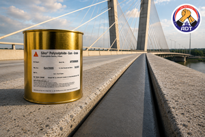 Sika Polysulphide sealant gunned into a vertical expansion joint