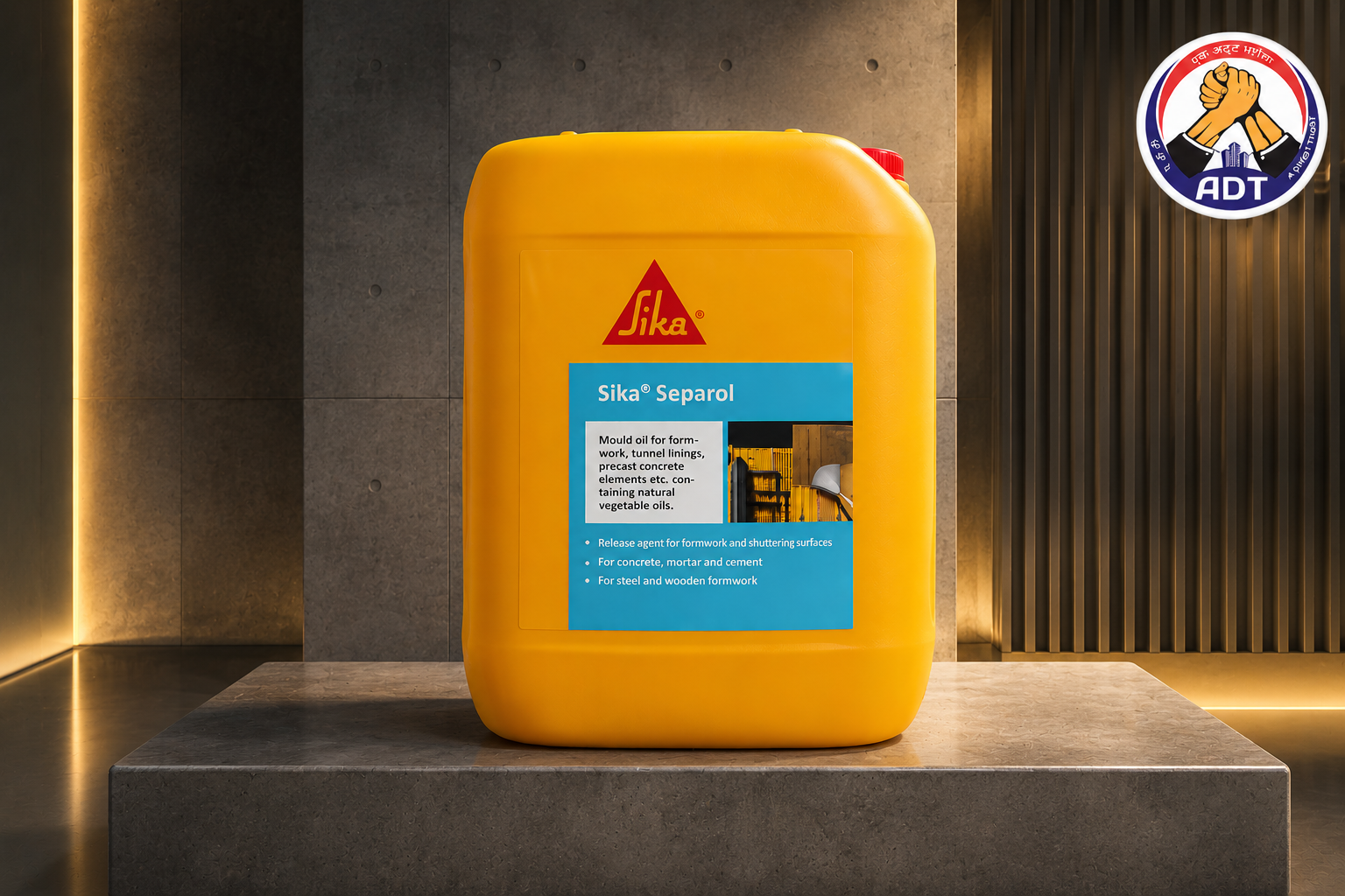Sika Separol release agent sprayed on steel formwork for clean striking