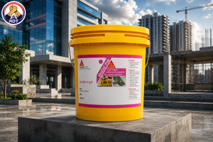 Sika Sikacim Pink dosed into mortar mix for external plaster waterproofing application India