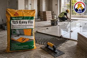 Sikaceram-125 Easy Fix fixing vitrified tiles in a wet area