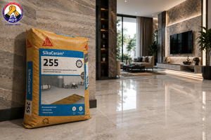 Sikaceram-255 fixing large tiles in a commercial wet area