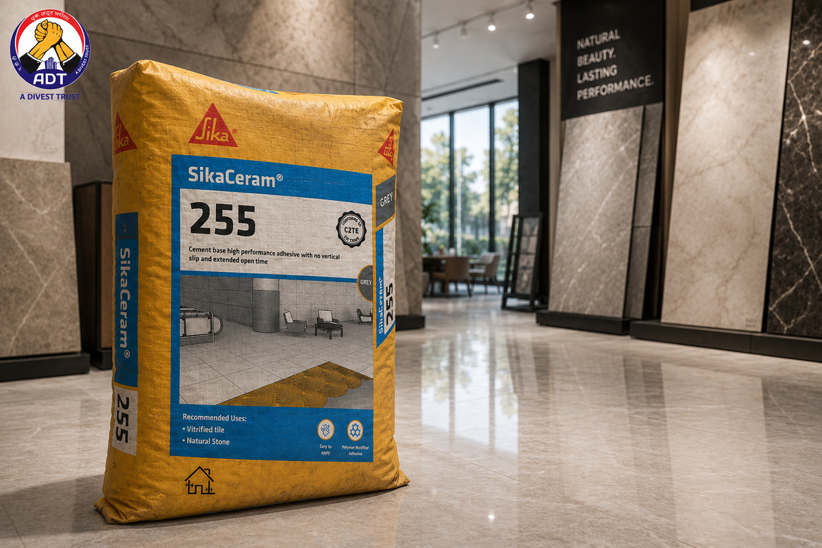 Sikaceram-255 improved adhesive for large format tiling indoors and outdoors