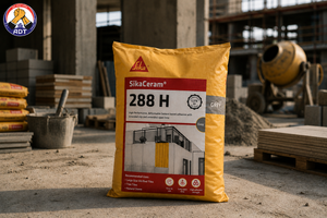 Sikaceram-288 H deformable adhesive fixing porcelain on a heated floor