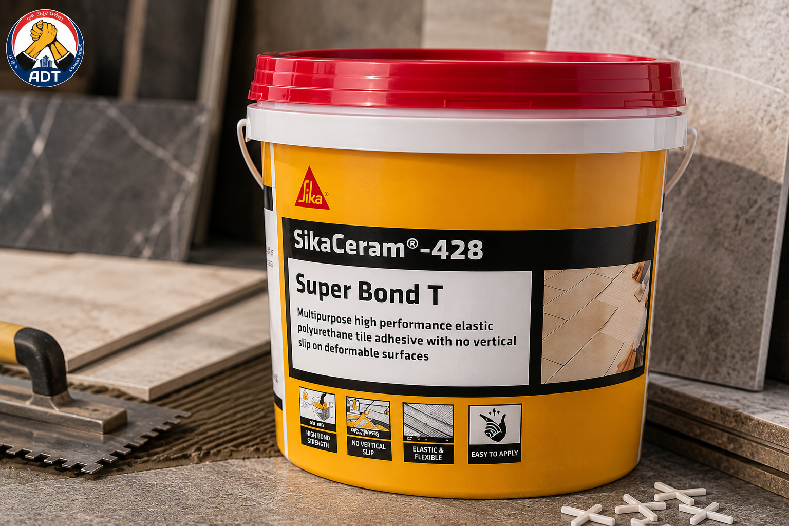 Sikaceram 428 Super Bond T bonding stone on a non-absorbent substrate