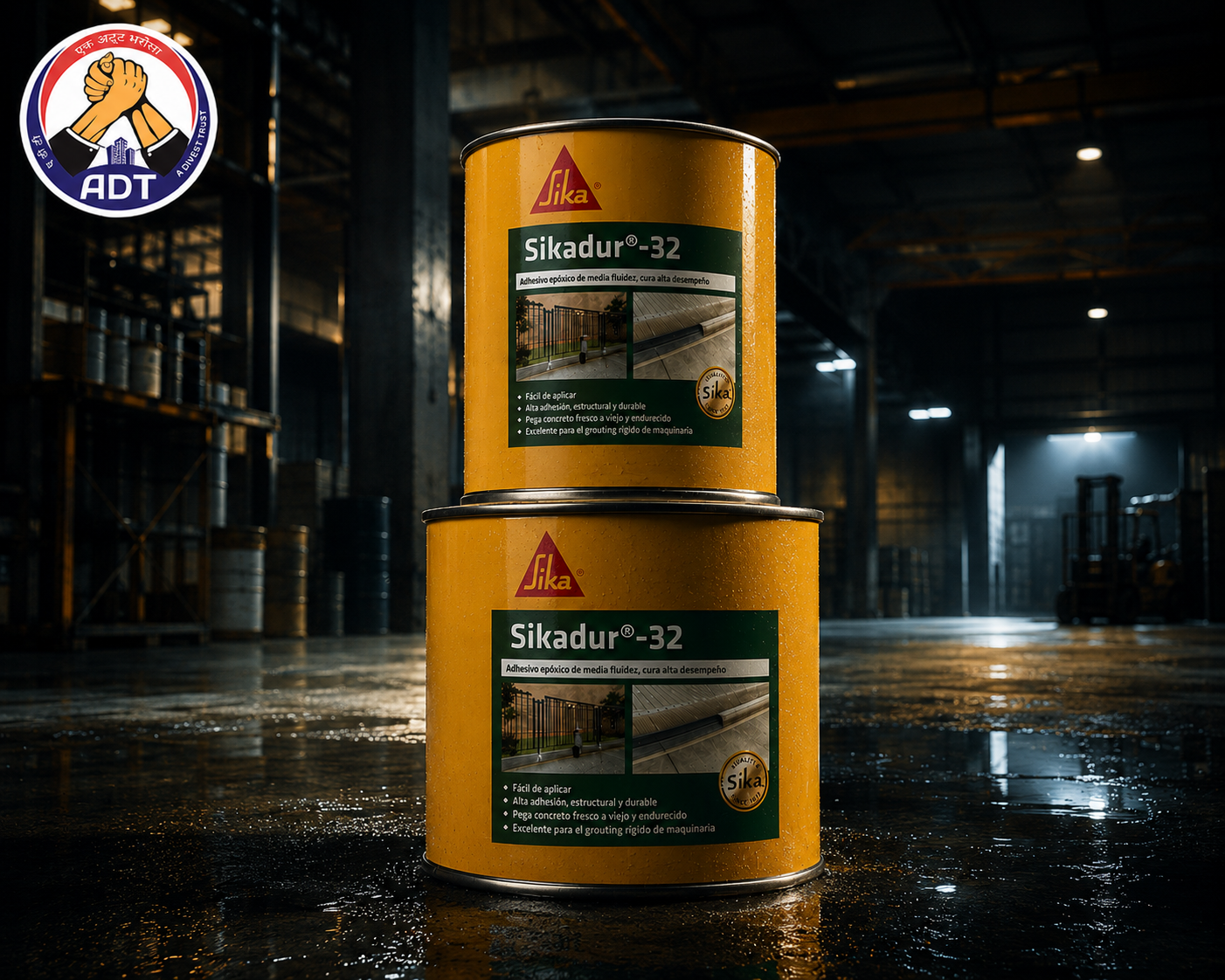 Sikadur 32 applied on concrete repair surface — low viscosity epoxy bonding agent penetrating substrate structural bond India

