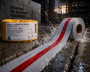 Sikadur Combiflex SG applied on concrete expansion joint — epoxy bonded flexible waterproofing strip movement joint sealing India
