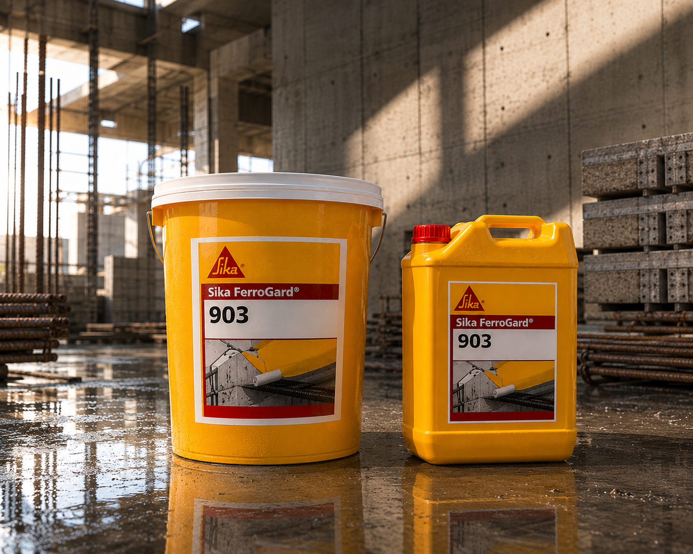 Sika Ferrogard-903 surface-applied migrating corrosion inhibitor — penetrates hardened concrete protecting steel reinforcement India
