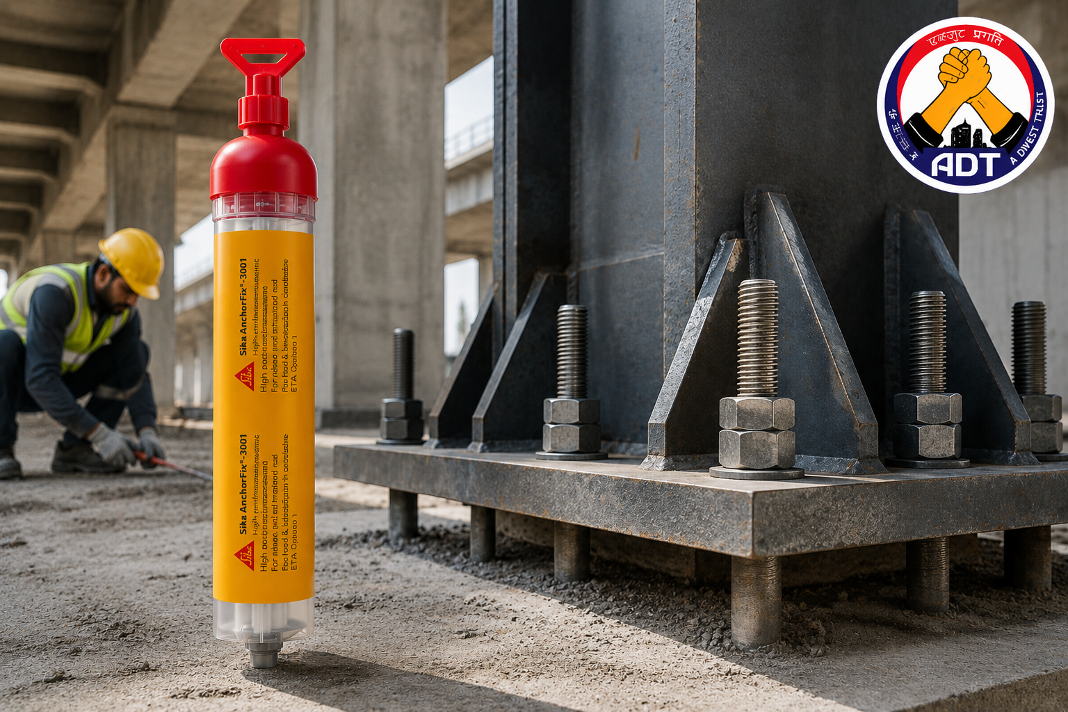 Sikaflex 127 used to bond a panel to a construction substrate