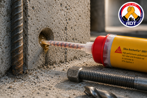 Sikaflex 127 hybrid PU sealant sealing a facade joint outdoors