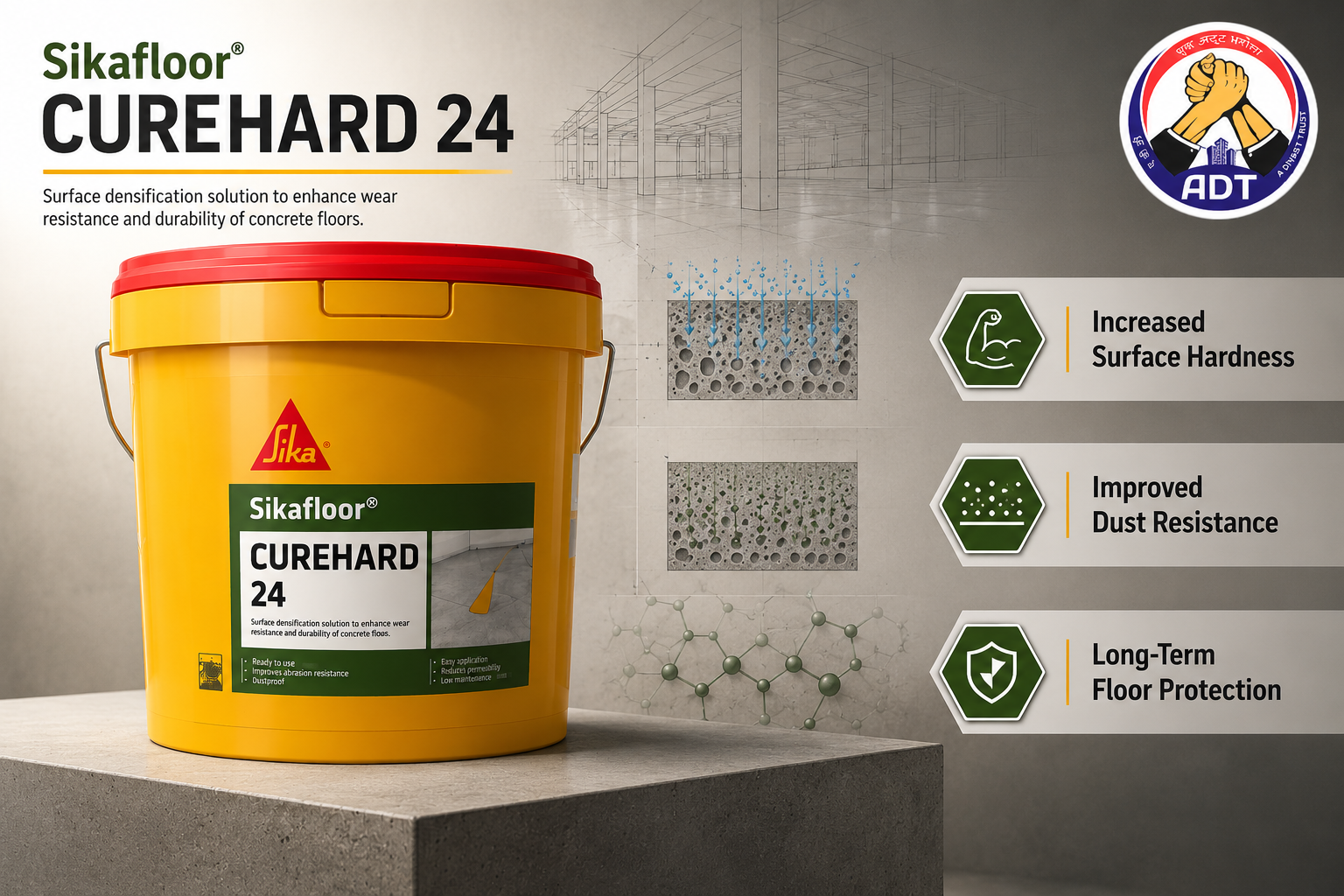 Sikafloor CureHard-24 sodium silicate liquid concrete hardener from Sika India