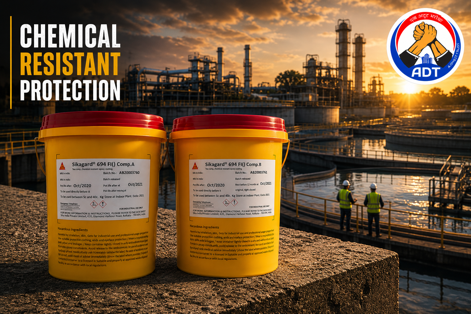 Sikagard-694 FI construction chemical — flowable epoxy putty deep void filling honeycombed concrete repair durable India

