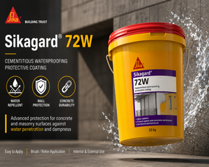 Sikagard 72W — silane-siloxane water repellent coating by Sika India for invisible breathable protection on concrete and masonry facades




