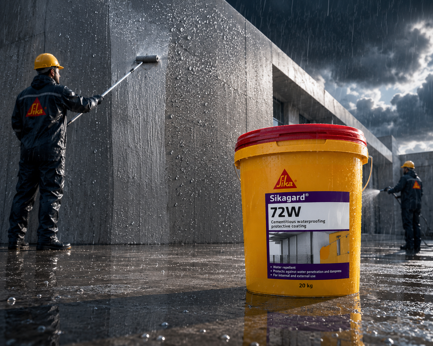 Sika Sikagard 72W — breathable water repellent coating for exterior walls, facades, balconies and exposed concrete structures




