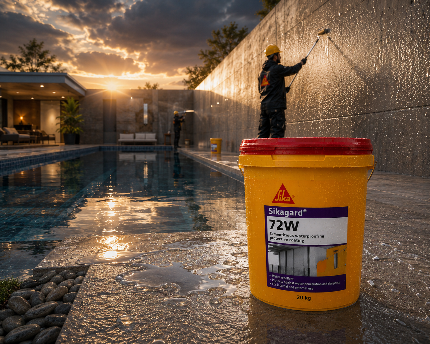 Sikagard 72W — water-borne surface impregnation treatment that prevents dampness, efflorescence and carbonation on masonry surfaces




