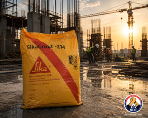 Sikagrout 214 non-shrink cement grout — precision structural grouting machine base column base plate anchor bolt Sika India
