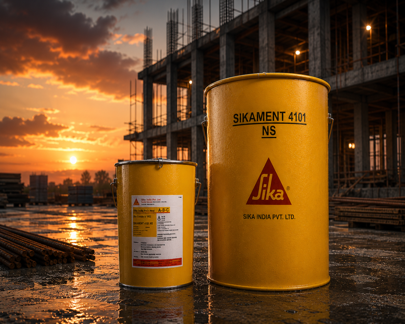 Sikament 4101NS construction chemical — SNF superplasticizer admixture concrete bleeding segregation water reduction India
