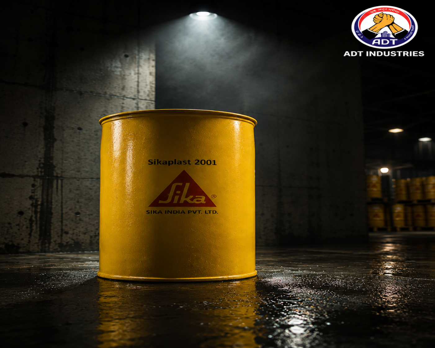 Sikaplast 2001 product close up — low PC polycarboxylate superplasticizer specifications Sikaplast range Sika India
