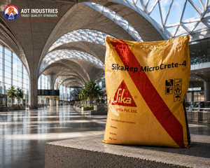 Fibre-reinforced repair micro concrete SIKAREP MICROCRETE-4 applied to spalled concrete beam — durable structural restoration India
