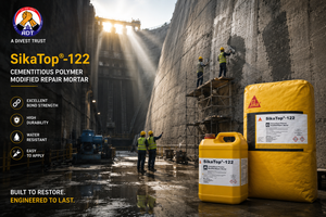 SikaTop-122 construction chemical — two-component polymer-modified repair mortar concrete restoration durable bond India

