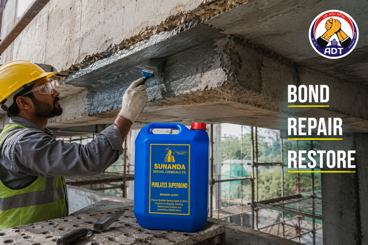 Sunanda Polyalk Fixoprime anti-corrosion coating brushed onto steel rebar