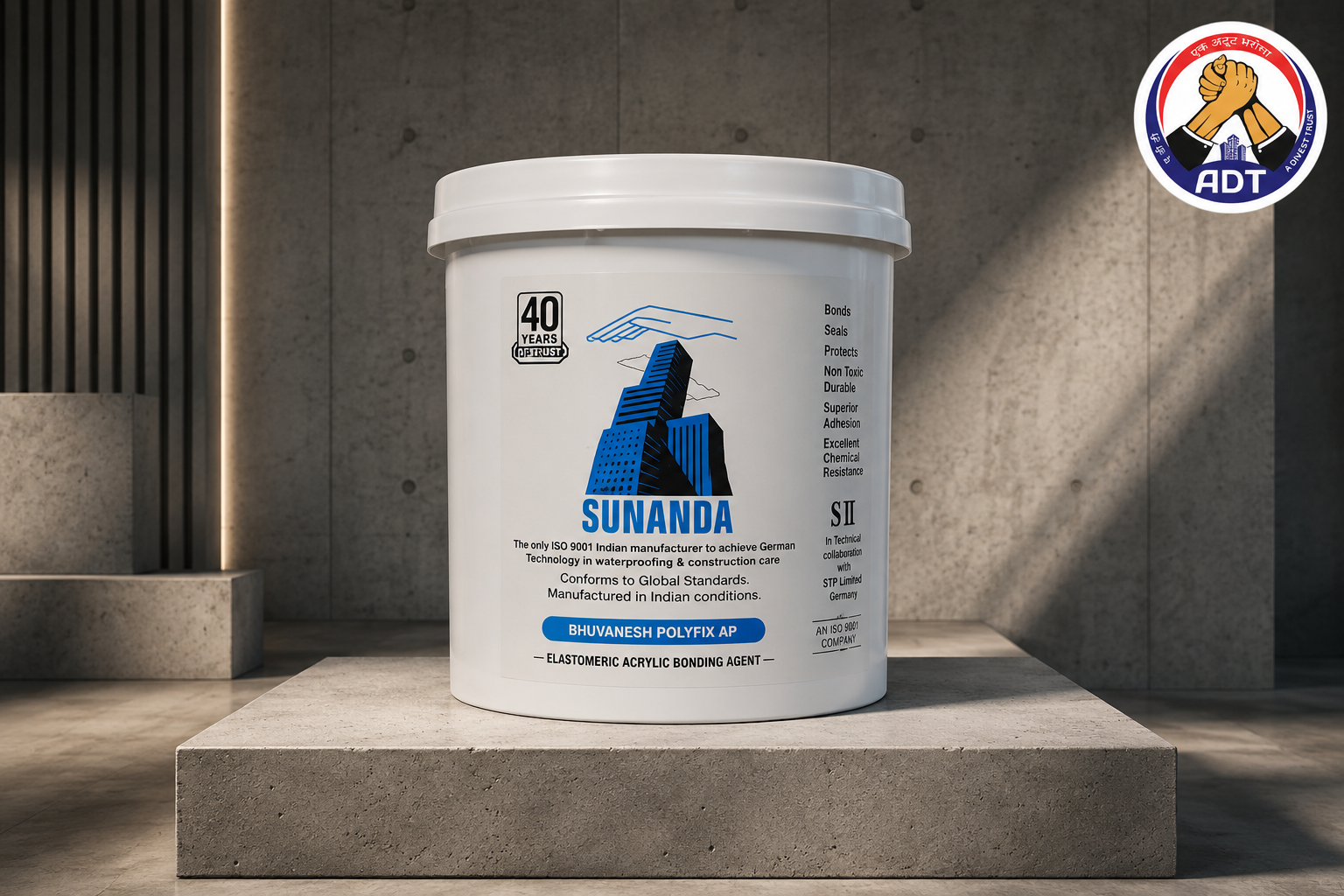 Sunanda Polyfill AR ready to use paste filled into a crack with a putty knife