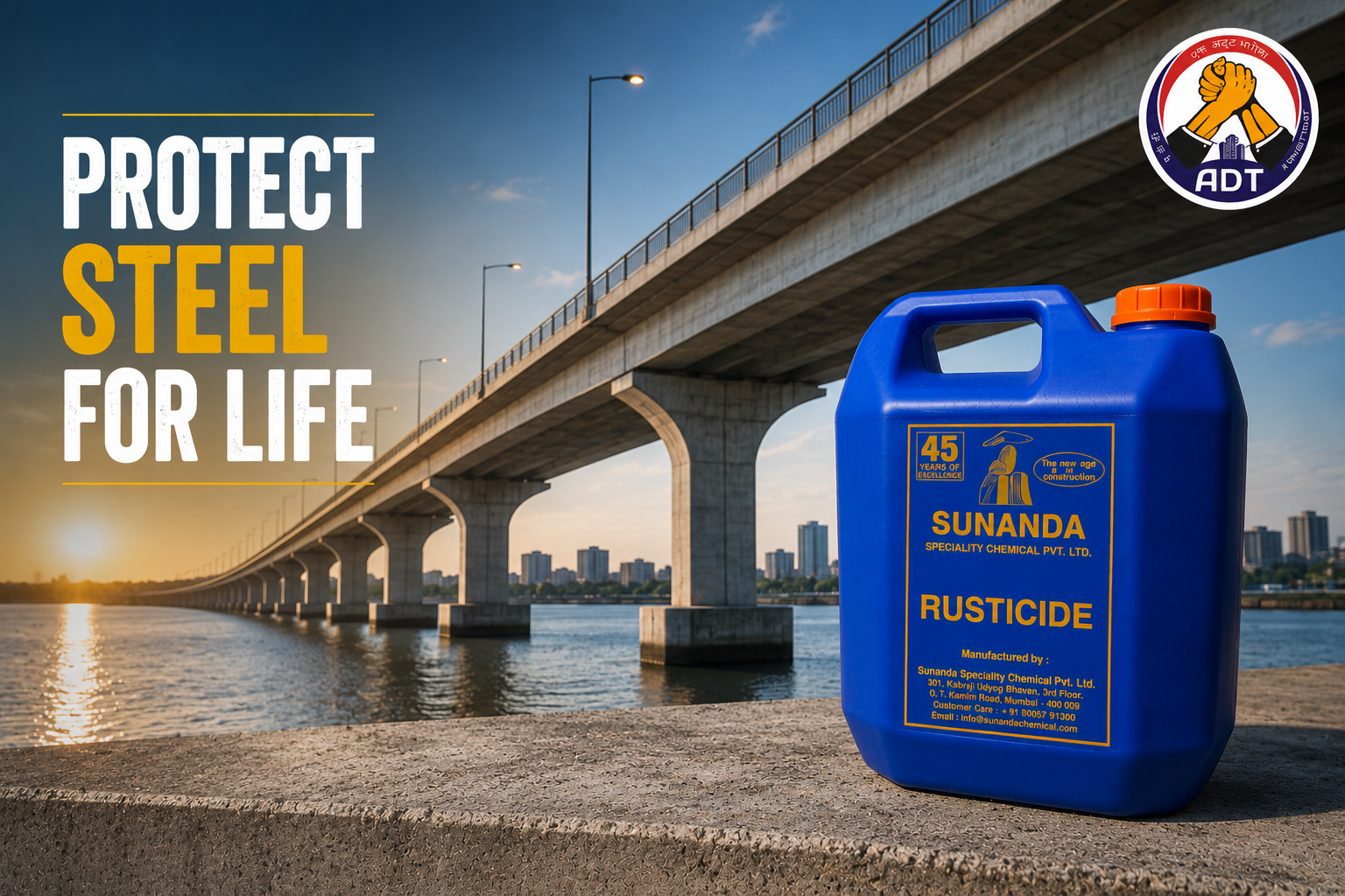 Sunanda Rusticide protecting reinforcement steel for long service life in bridges and infrastructure India