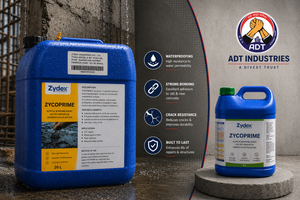 Zycoprime applied on concrete surface — deep penetrating polymer bonding agent plaster repair mortar adhesion India
