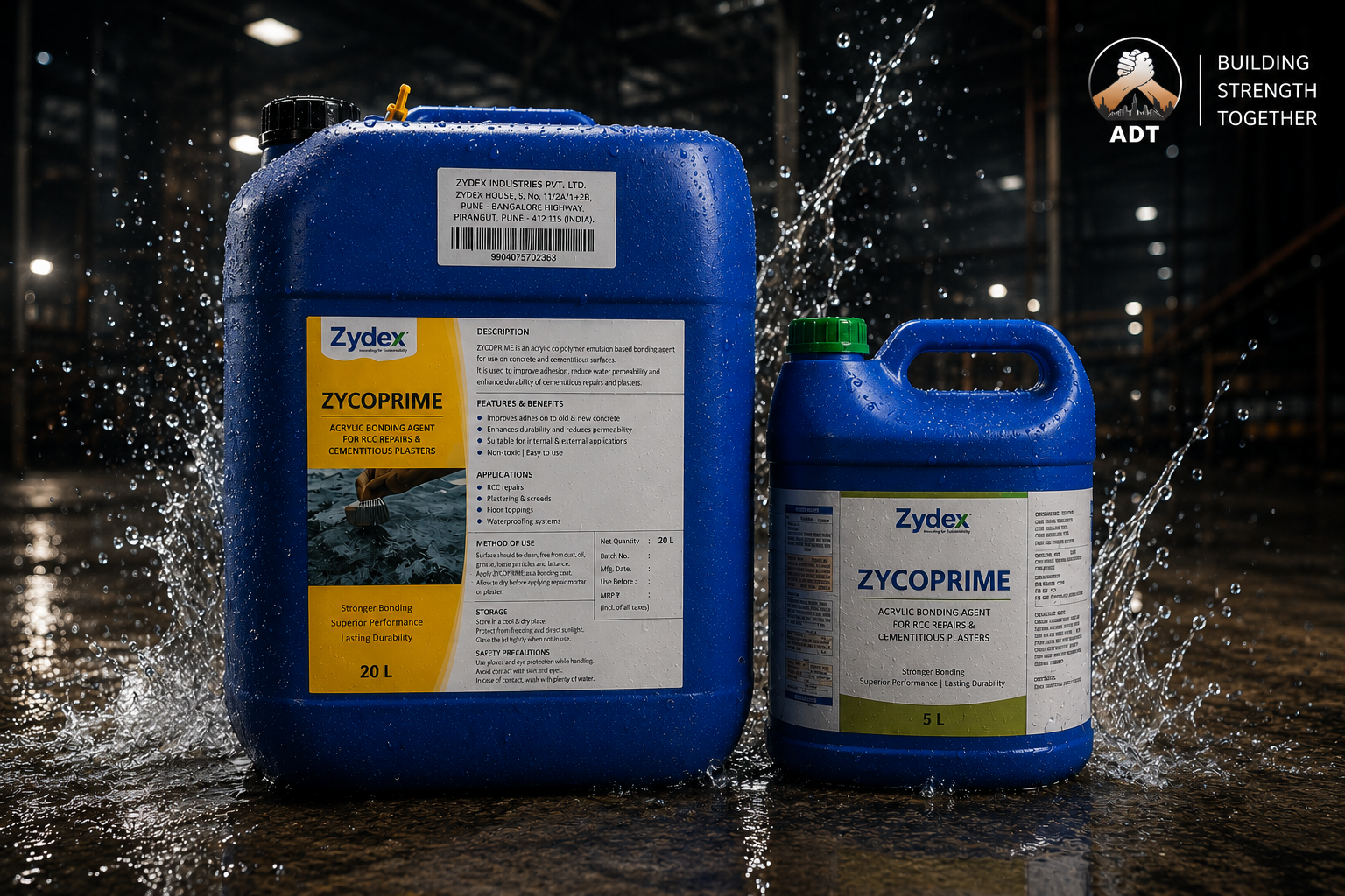 Zycoprime brush application on concrete wall — polymer bonding primer for plaster repair mortar cementitious waterproofing India
