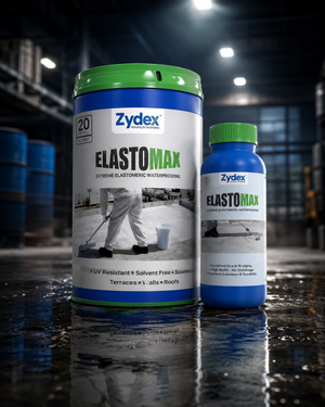 Zydex Elasto Max — trusted high-elongation waterproof elastomeric coating by Zydex Industries for waterproofing contractors across India

