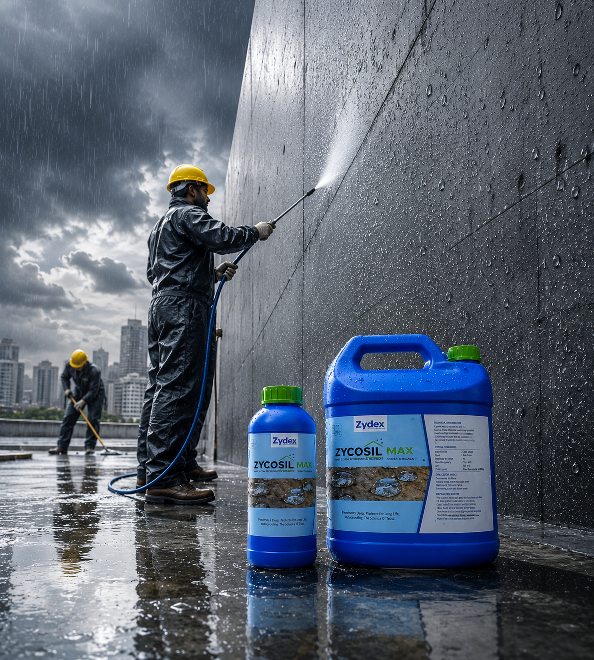 Zydex Zycosil Max — next-generation water repellent coating that penetrates 3 to 4mm deep to make structures inherently hydrophobic
