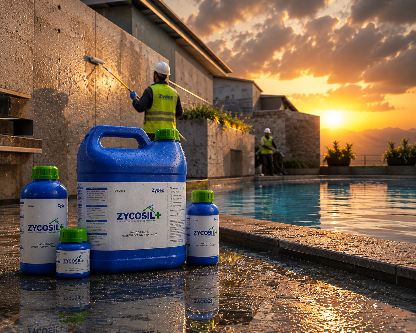 Zydex Zycosil Plus — UV and weather resistant water repellent nano-sealer that protects against algae and fungal growth on exterior walls



